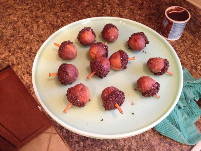 Illustration for article titled Cooking with TAY: Fudge Donut Acorns